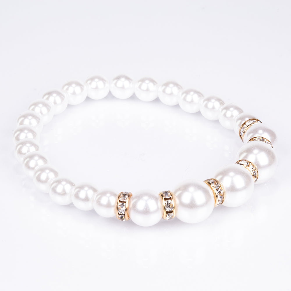 Pozlacený Slitinový Hodinky s Bílým Emporia® Křišťálem ( Náhrdelník+Náušnice+Náramek )