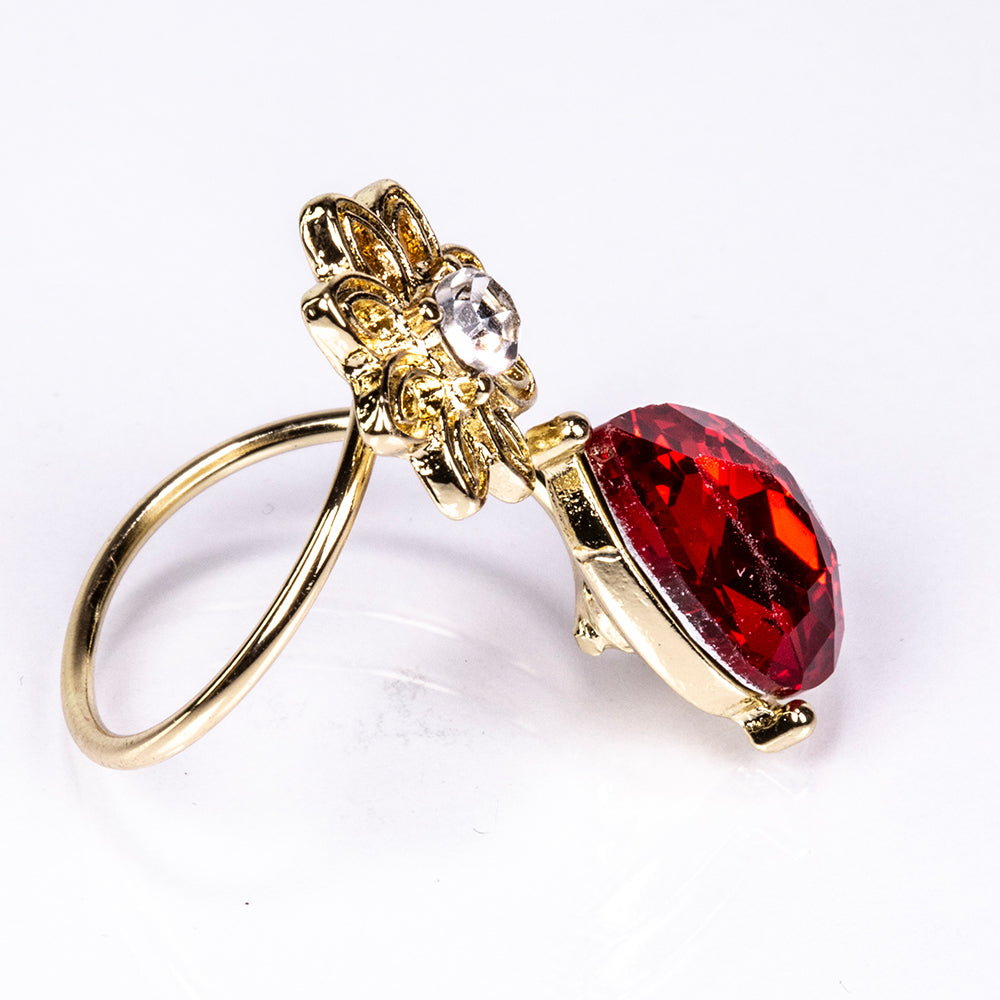 Pozlacená Slitinová Sada s Červeným Emporia® Křišťálem a Bílým Emporia® Křišťálem ( Náhrdelník+Náušnice ) 3 