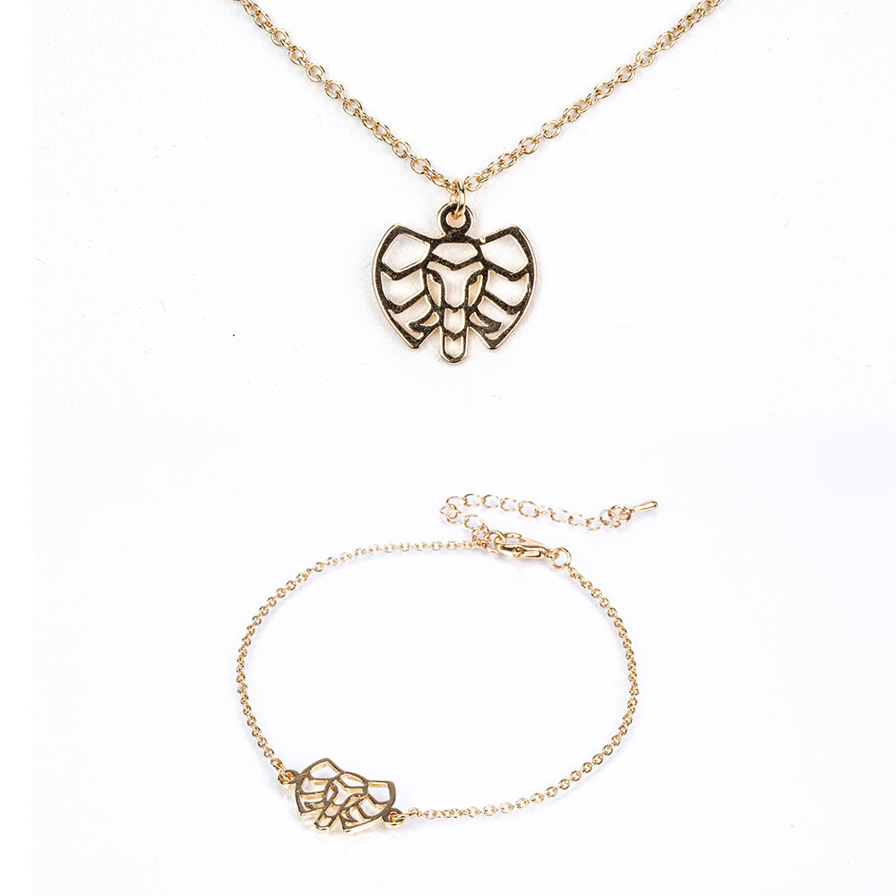 Pozlacená Slitinová Sada ( Náhrdelník+Náramek )