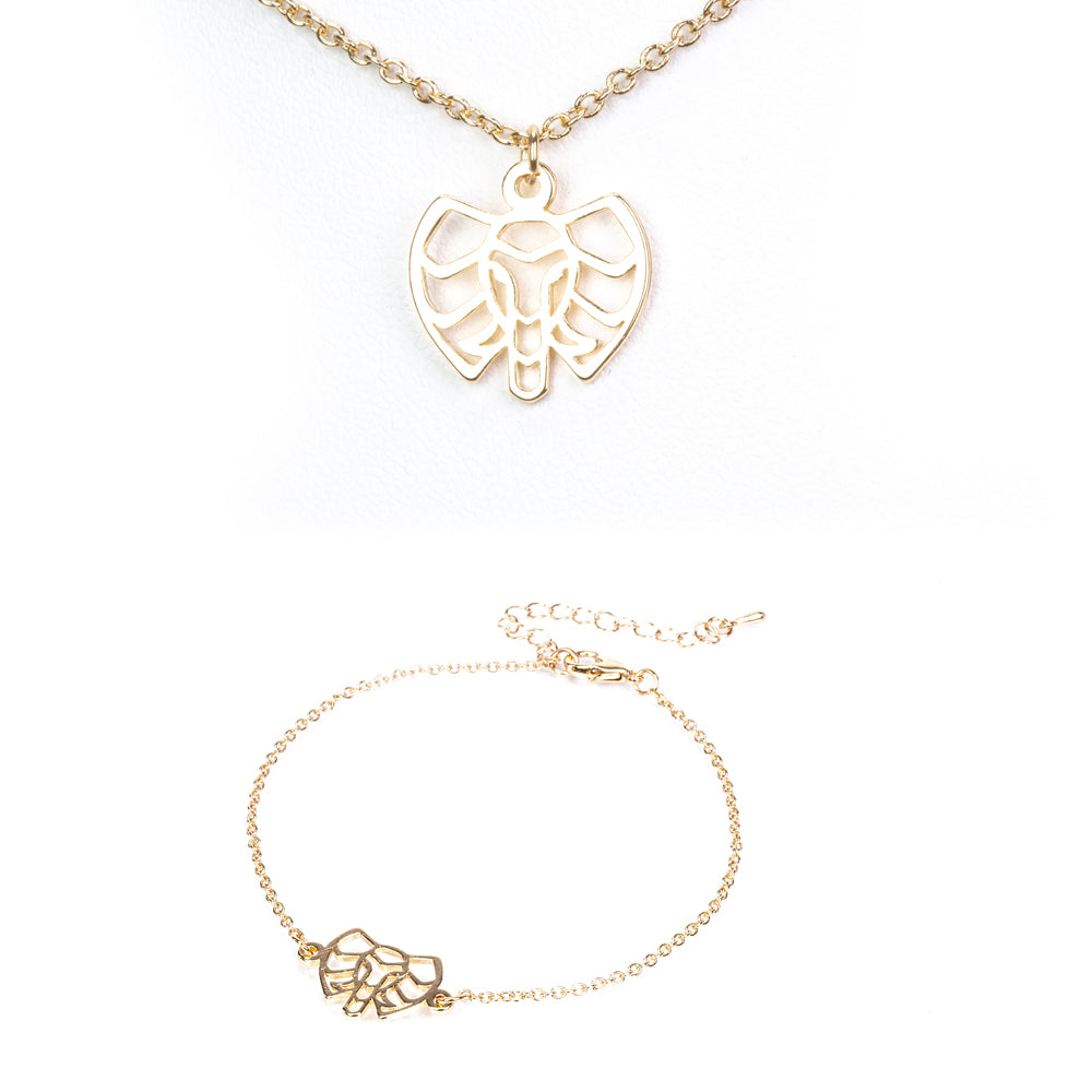 Pozlacená Slitinová Sada ( Náhrdelník+Náramek ) 4 