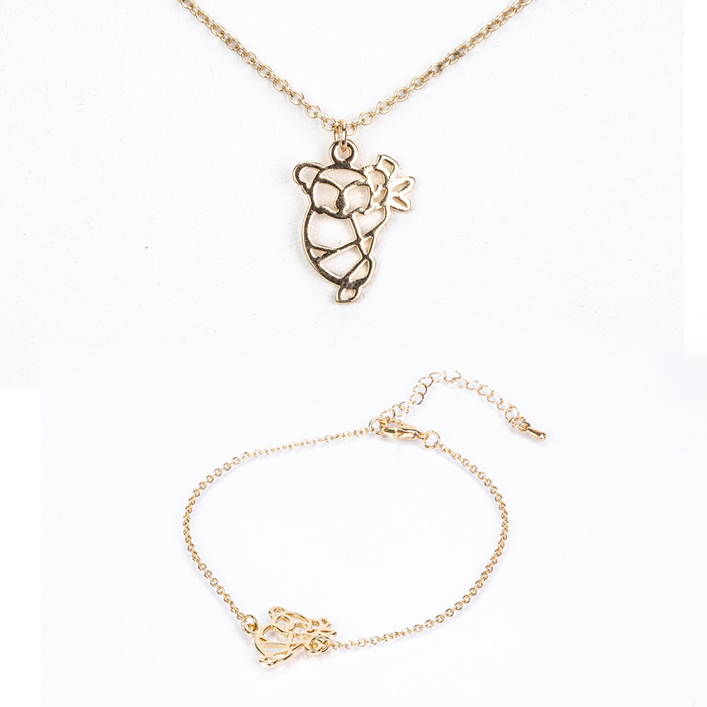 Pozlacená Slitinová Sada ( Náhrdelník+Náramek )