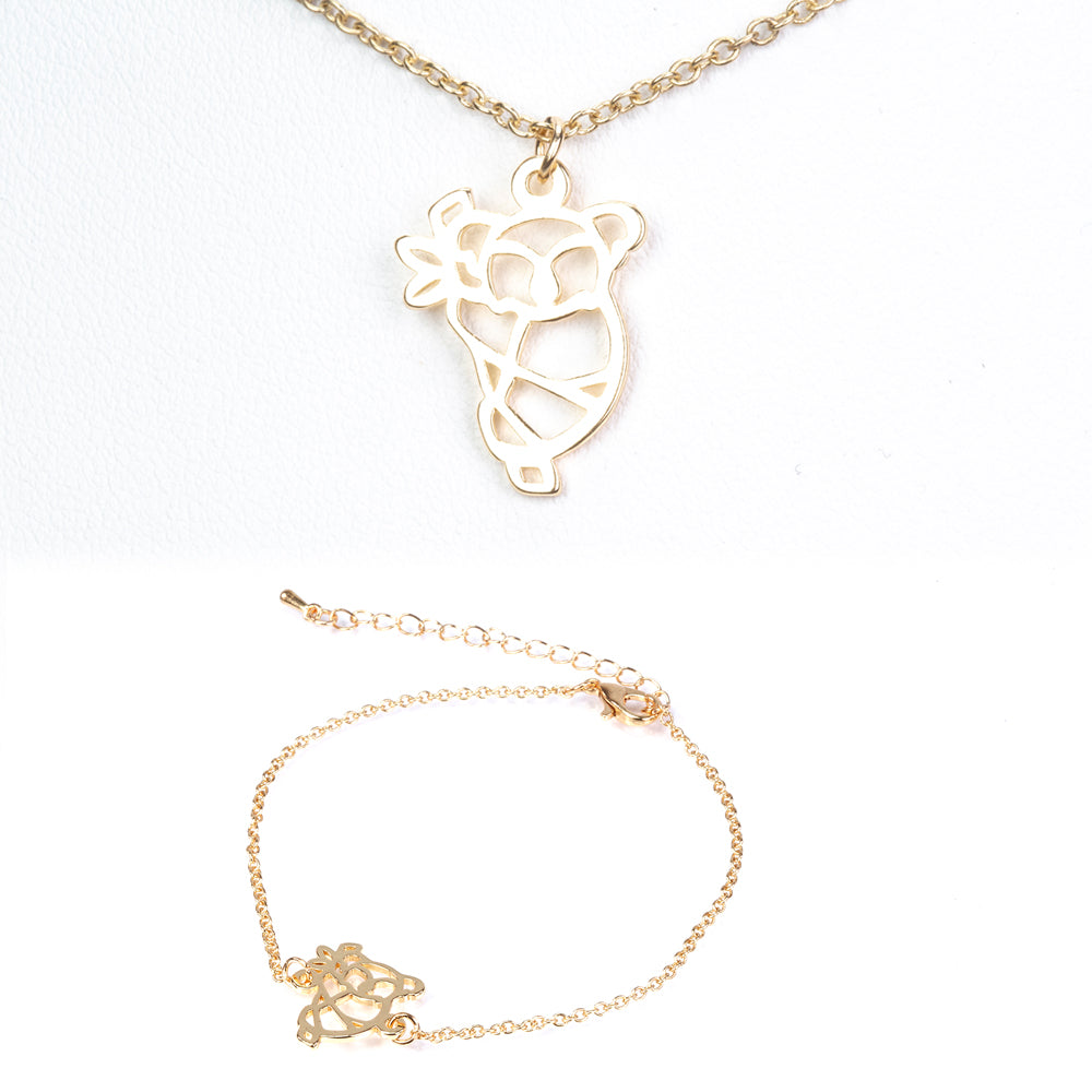 Pozlacená Slitinová Sada ( Náhrdelník+Náramek )