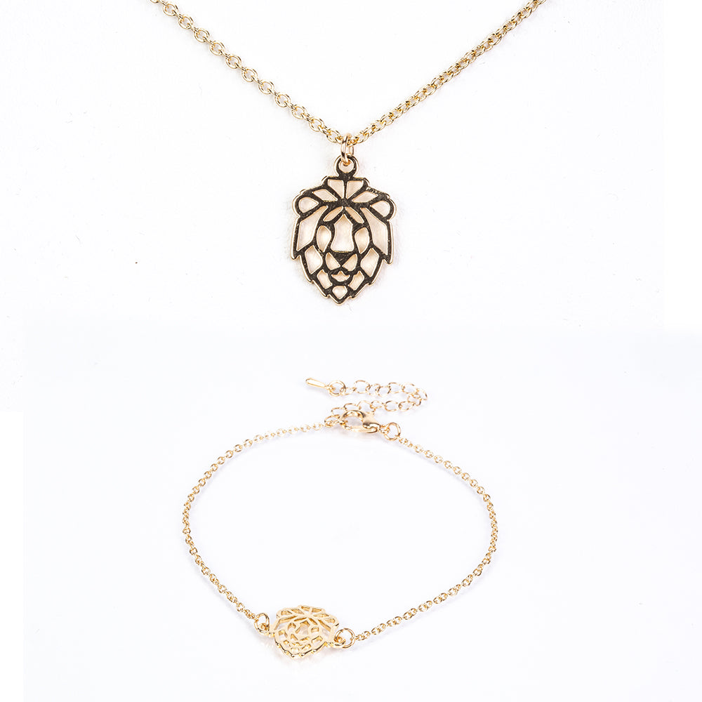 Pozlacená Slitinová Sada ( Náhrdelník+Náramek )