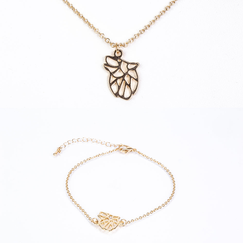 Pozlacená Slitinová Sada ( Náhrdelník+Náramek )