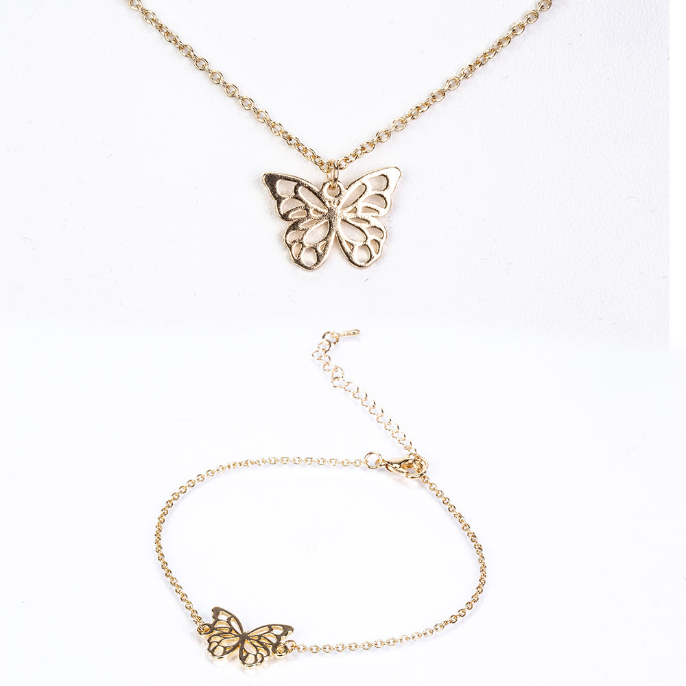 Pozlacená Slitinová Sada ( Náhrdelník+Náramek ) 1 