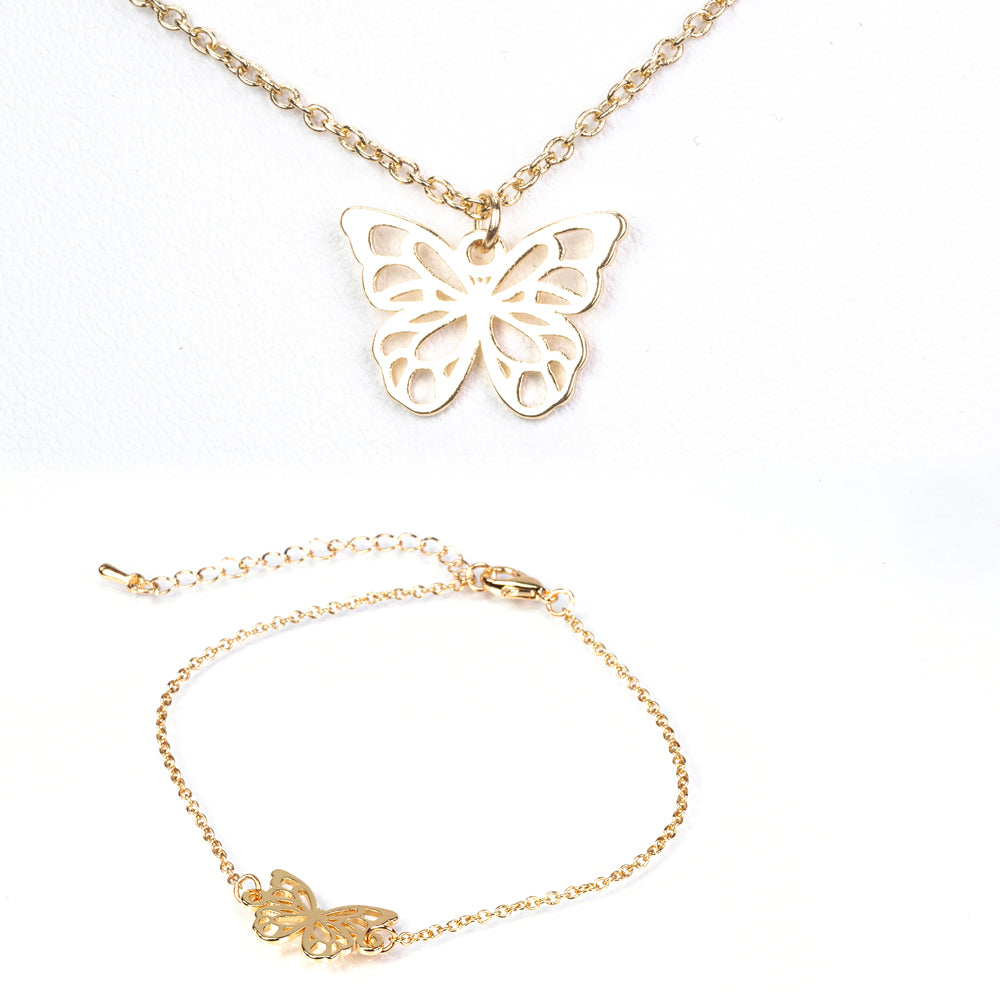 Pozlacená Slitinová Sada ( Náhrdelník+Náramek )