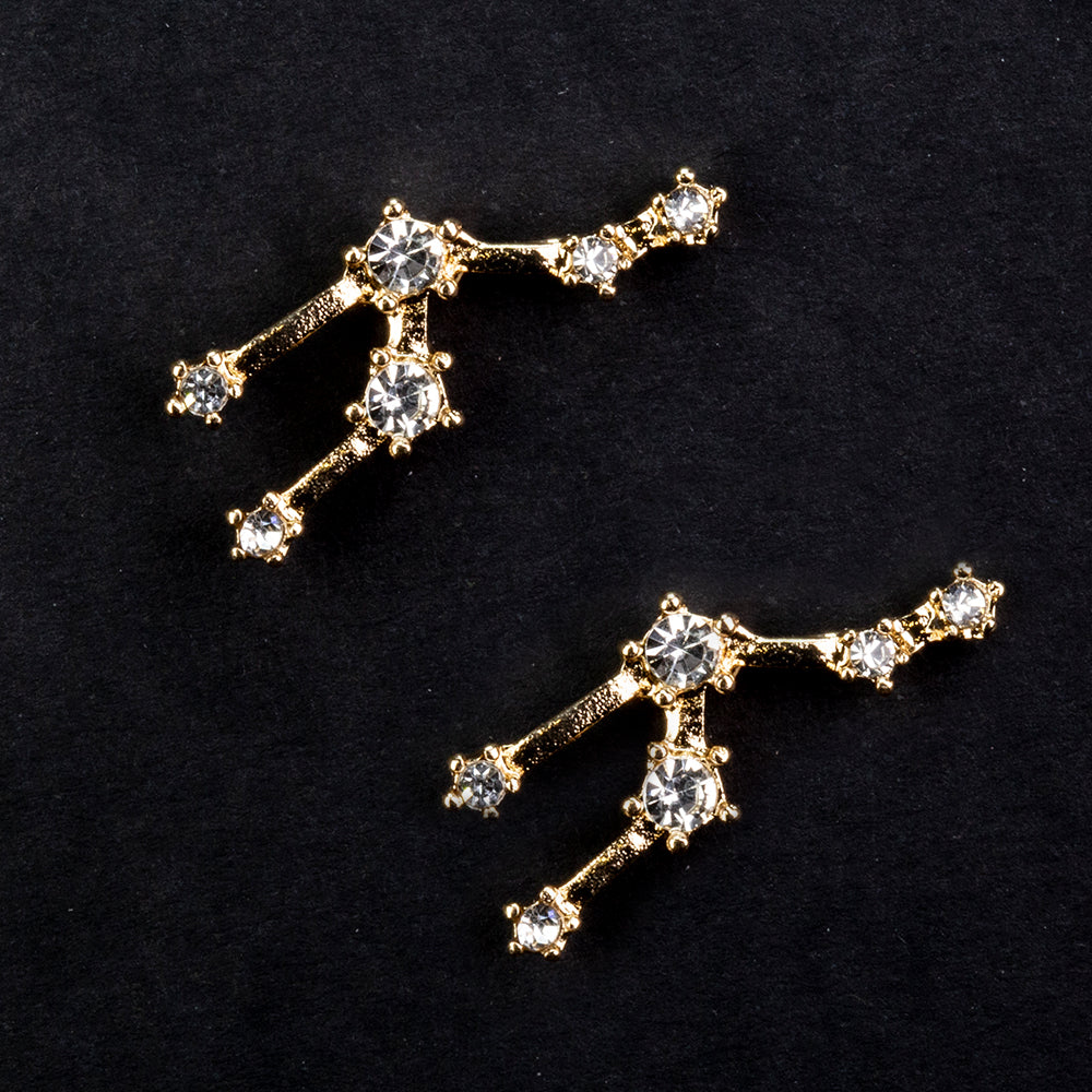 Býk Pozlacené Slitinové Náušnice s Bílým Emporia® Křišťálem 2 