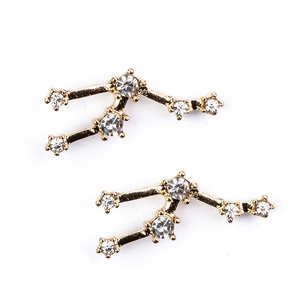 Býk Pozlacené Slitinové Náušnice s Bílým Emporia® Křišťálem 3 