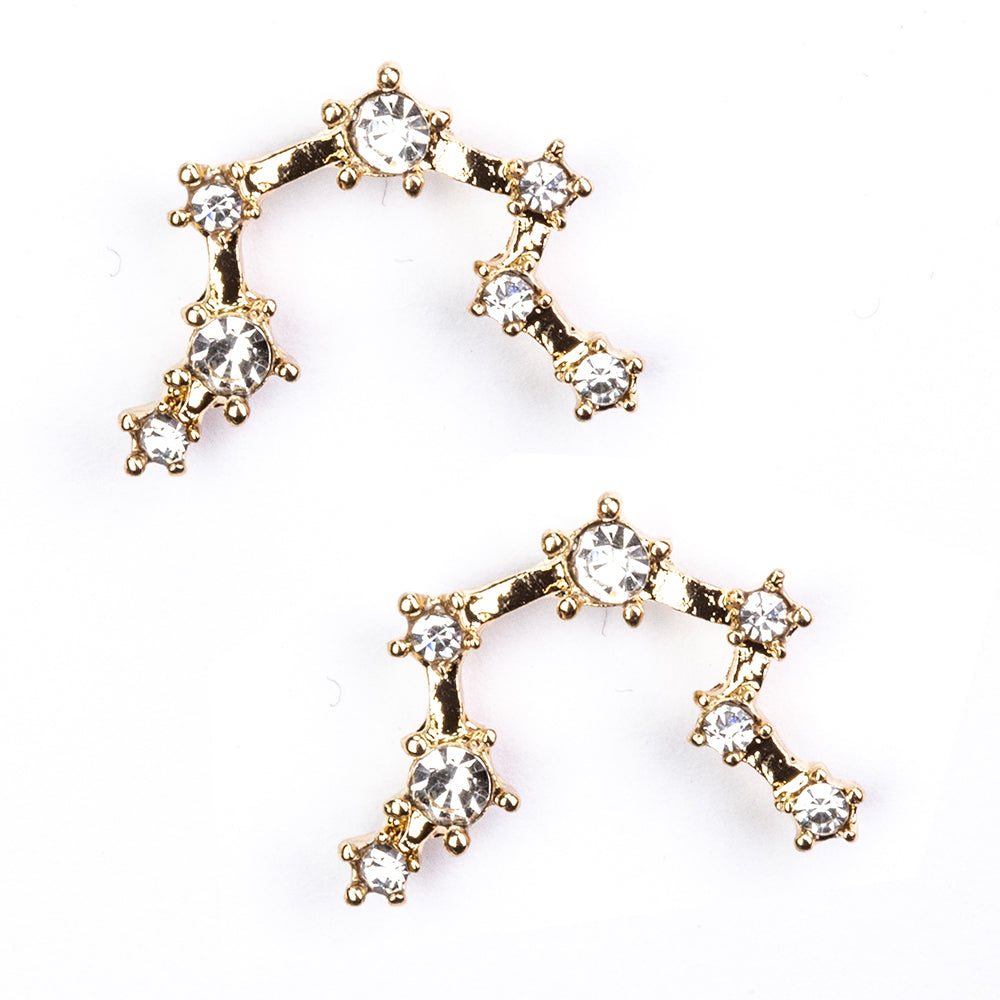 Vodnář Pozlacené Slitinové Náušnice s Bílým Emporia® Křišťálem 3 