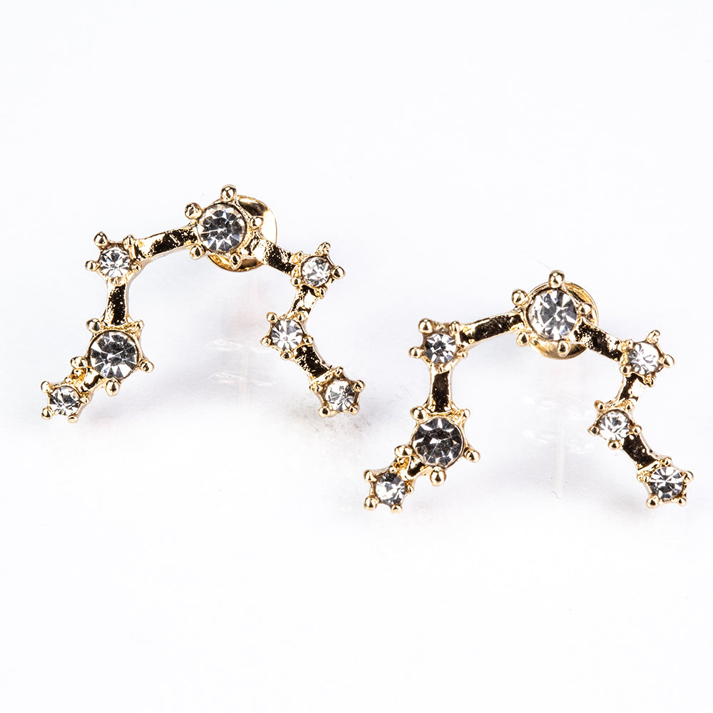 Vodnář Pozlacené Slitinové Náušnice s Bílým Emporia® Křišťálem 4 