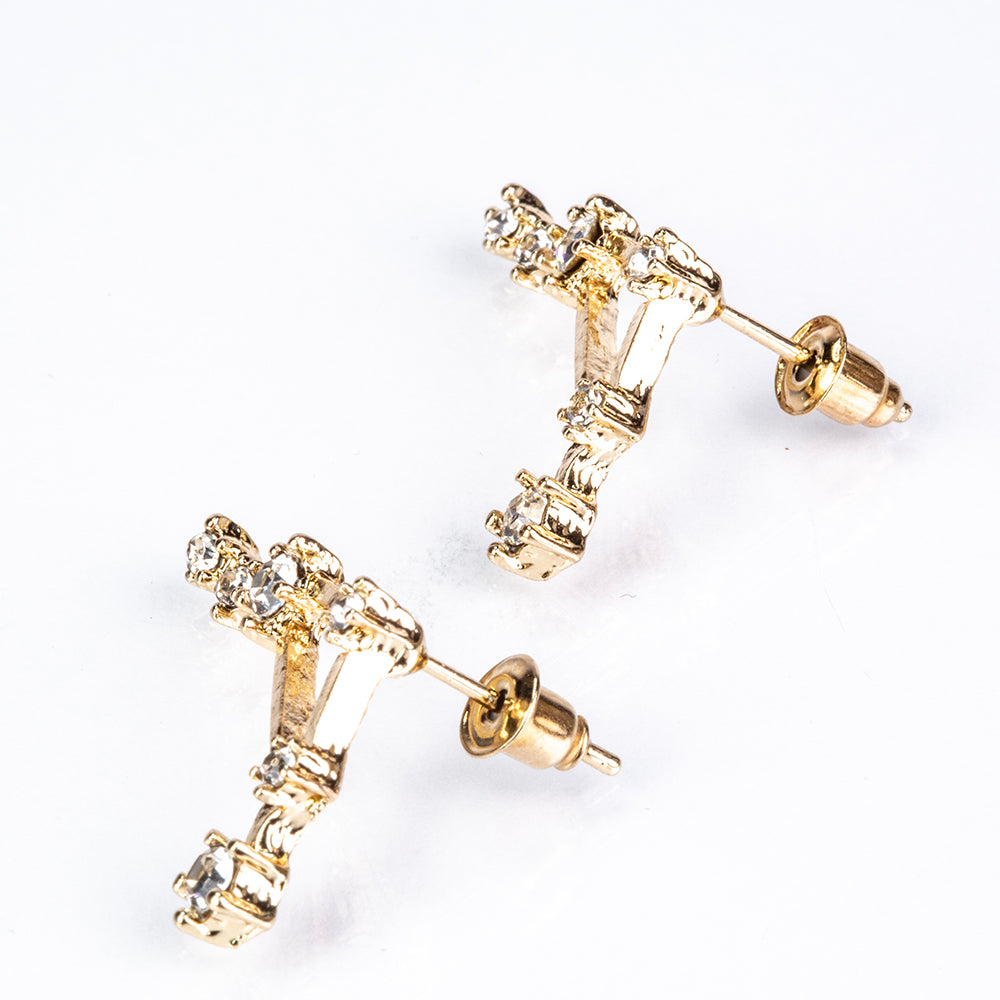 Váha Pozlacené Slitinové Náušnice s Bílým Emporia® Křišťálem 5 