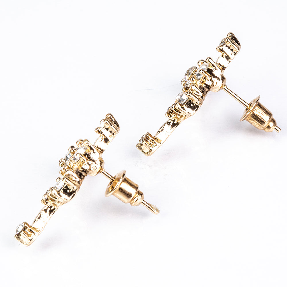 Panna Pozlacené Slitinové Náušnice s Bílým Emporia® Křišťálem 5 