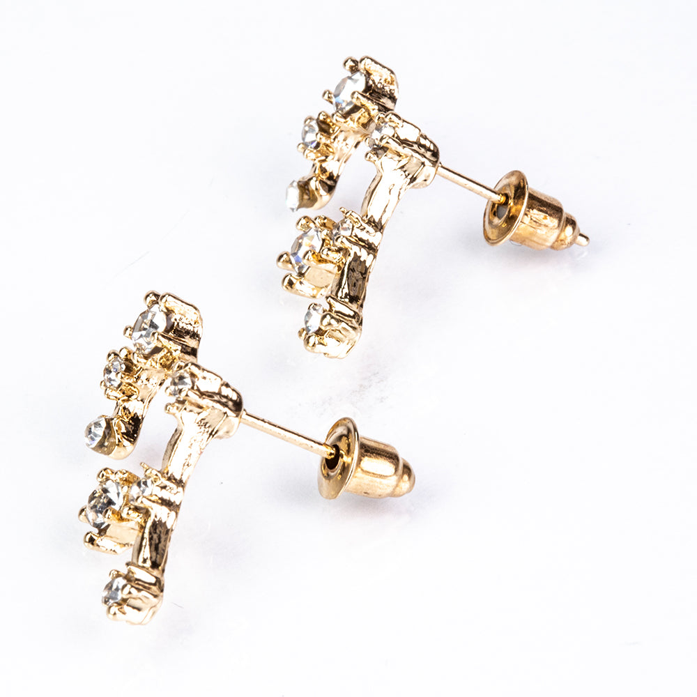 Střelec Pozlacené Slitinové Náušnice s Bílým Emporia® Křišťálem