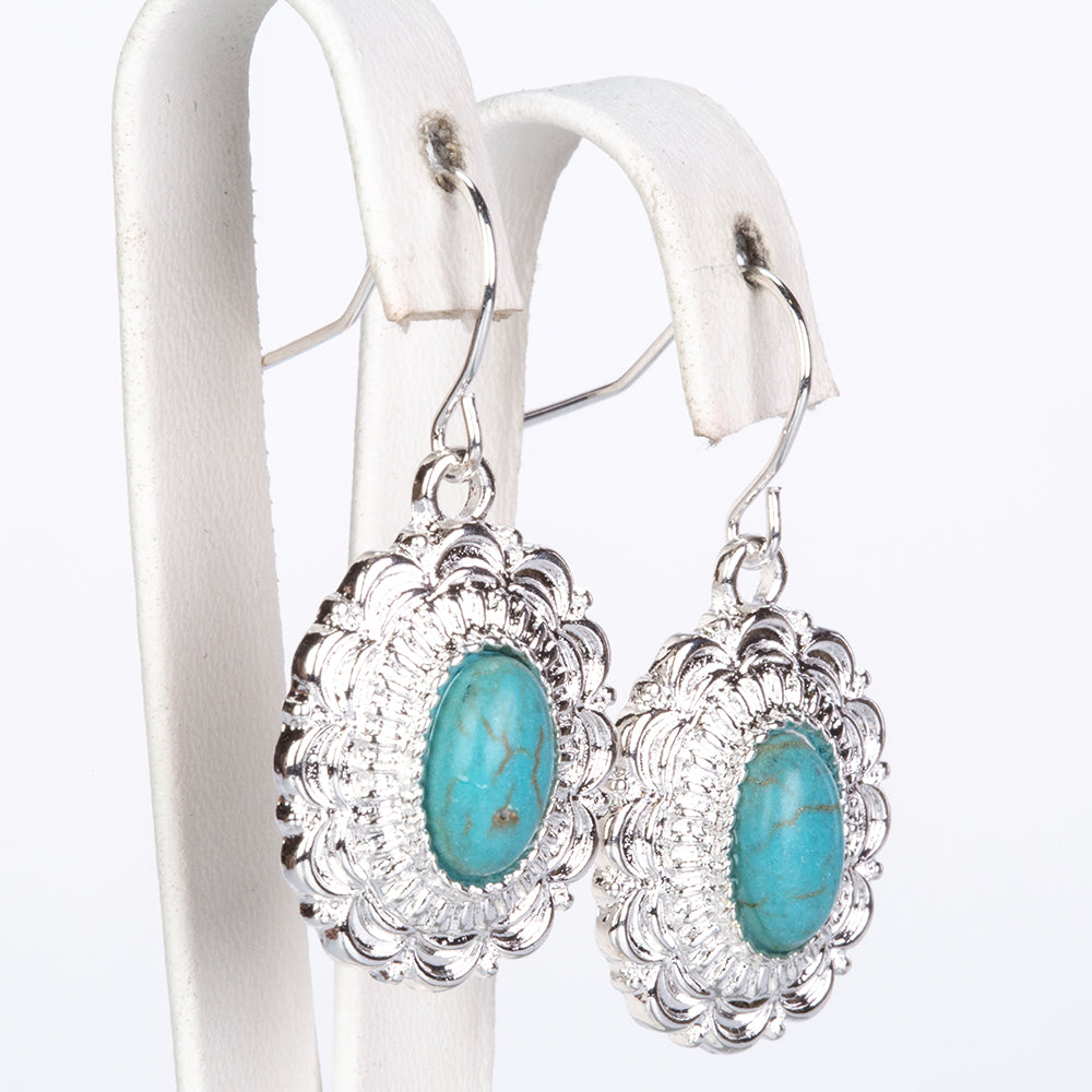 Pozlacená slitina - Sada s Tyrkysem - Karátové číslo: 67.75. přibližná hmotnost: 28 gramů ( Náhrdelník+Náušnice ) 2 