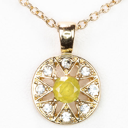 Pozlacený Slitinový Náhrdelník s Peridotem a Bílým Emporia® Křišťálem ( Náhrdelník+Přívěsek )