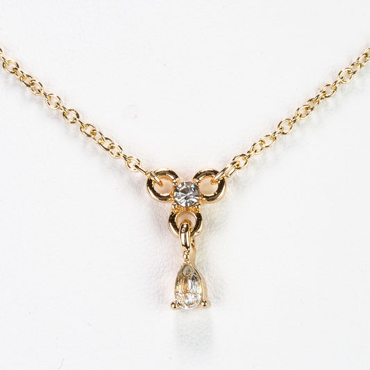 Pozlacený Slitinový Náhrdelník s Nebesky Modrým Topazem a Bílým Emporia® Křišťálem ( Náhrdelník+Přívěsek )