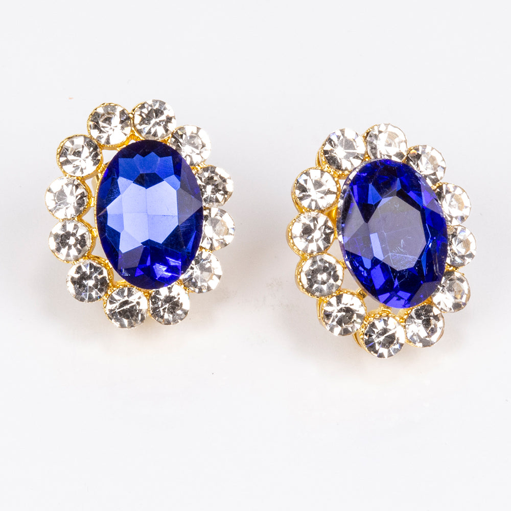 Pozlacená slitina - Sada s Modrým Emporia® Křišťálem a Bílým Emporia® Křišťálem přibližná hmotnost: 20 gramů ( Náhrdelník+Náušnice ) 3 