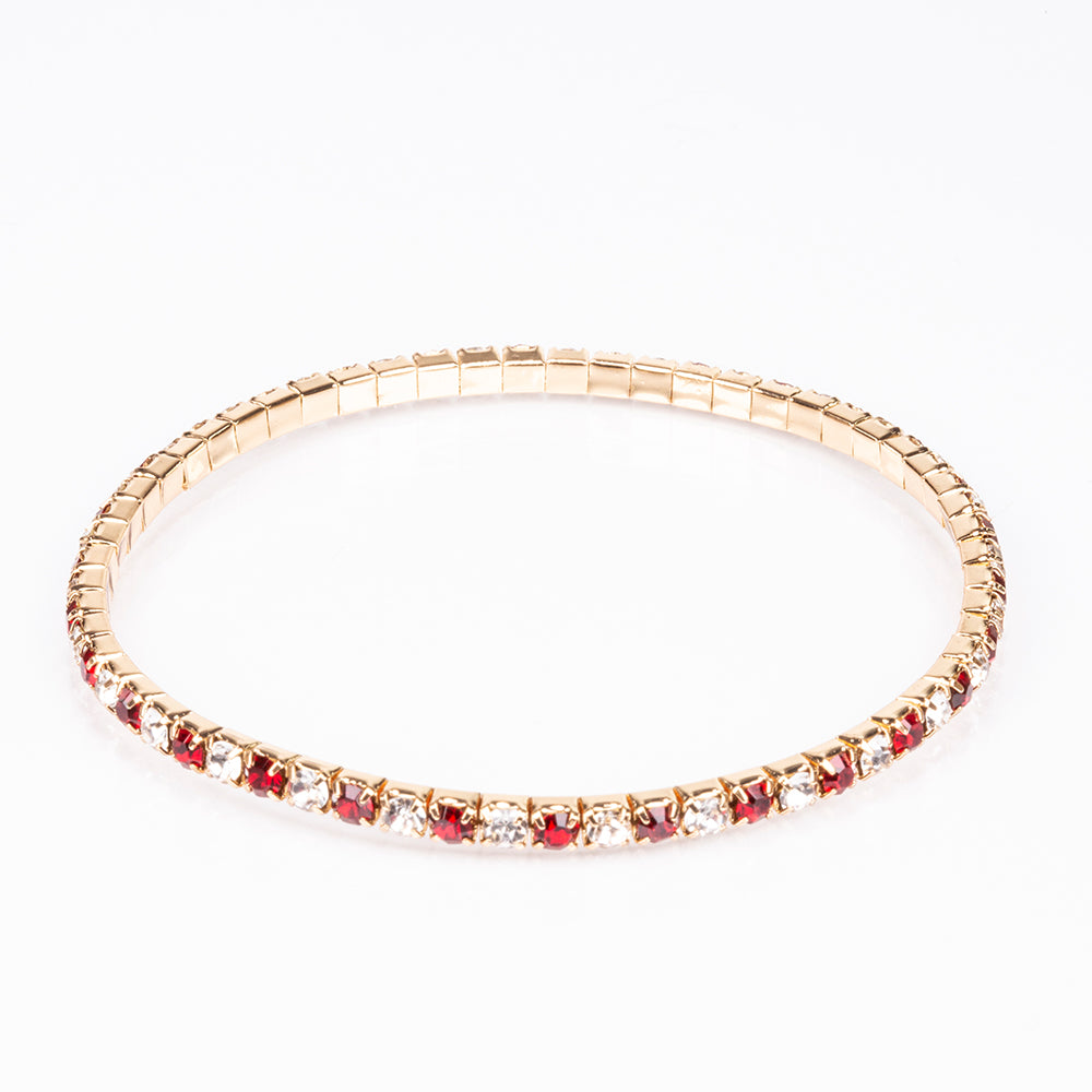 Pozlacená slitina - Hodinky s Červeným Emporia® Křišťálem - Karátové číslo: 8.35. přibližná hmotnost: 43 gramů ( Náramek ) 8 