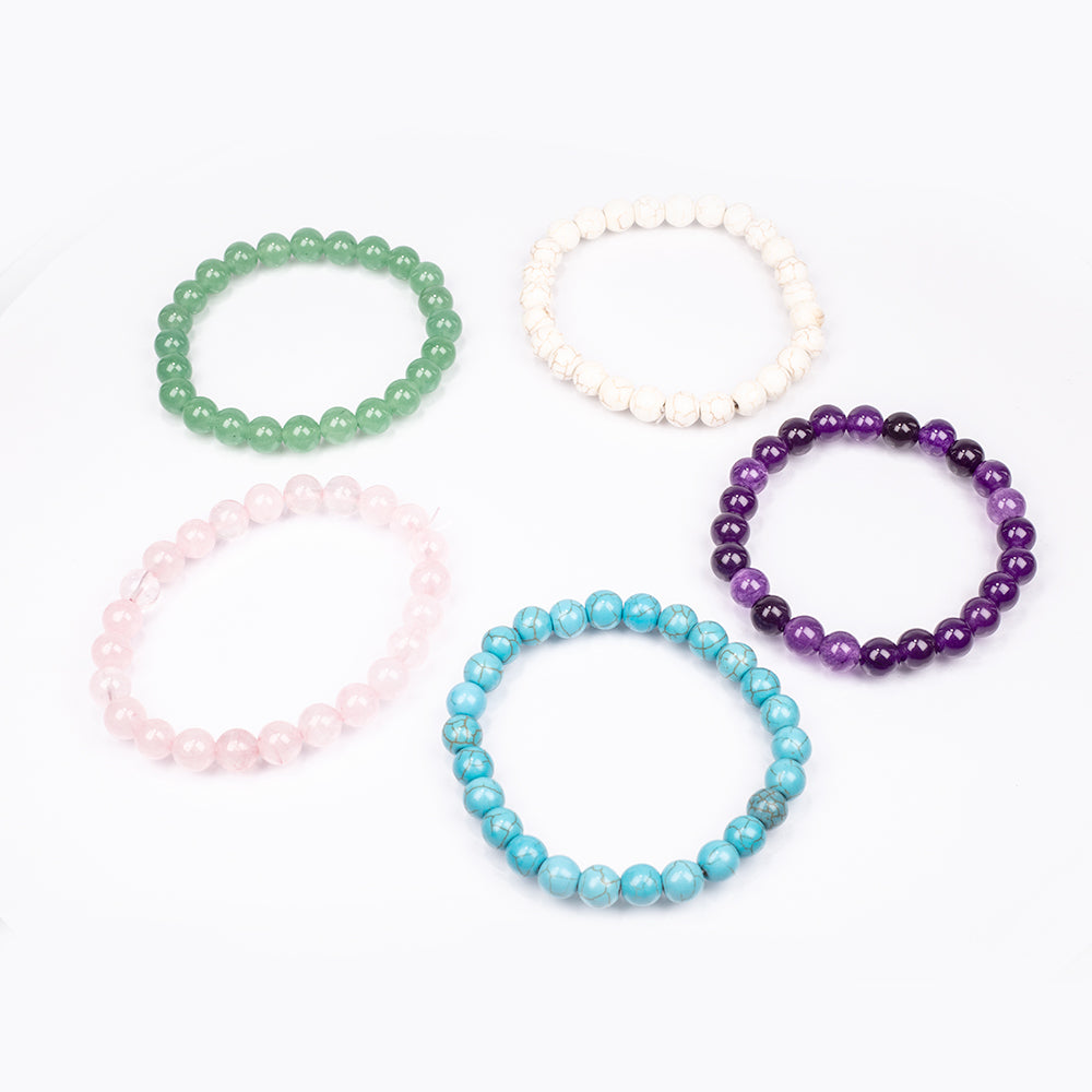 Korále Sada s Ametystem a se Zeleným Aventurínem - Karátové číslo: 438.8. přibližná hmotnost: 88.7 gramů ( Náramek )