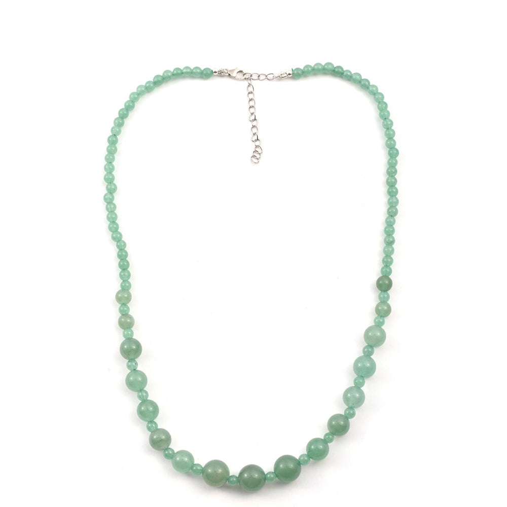 Stříbro 925/1000 - Náhrdelník se Zeleným Aventurínem - Karátové číslo: 108. přibližná hmotnost: 22.42 gramů