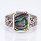Stříbro 925/1000 - Prsten s Mušlí Abalone - Karátové číslo: 1.25. přibližná hmotnost: 8.35 gramů