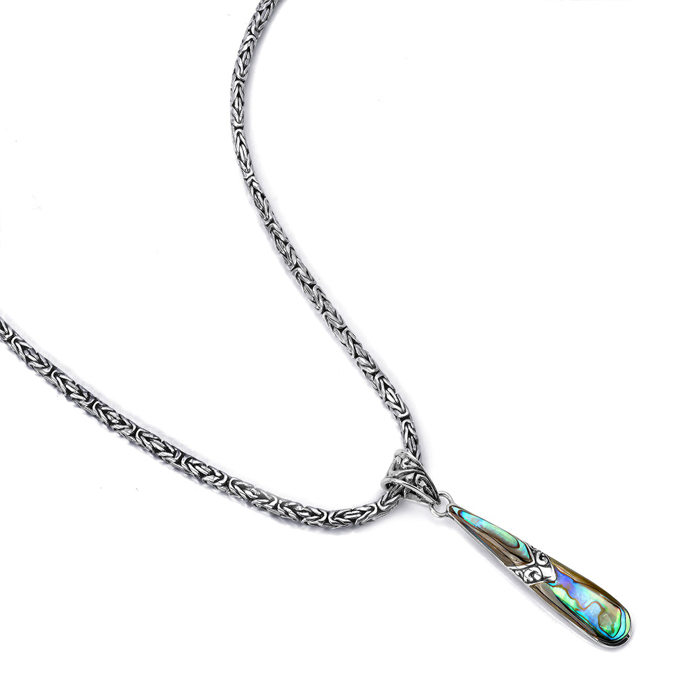 Stříbro 925/1000 - Přívěsek s Mušlí Abalone - Karátové číslo: 1. přibližná hmotnost: 3.97 gramů 1 