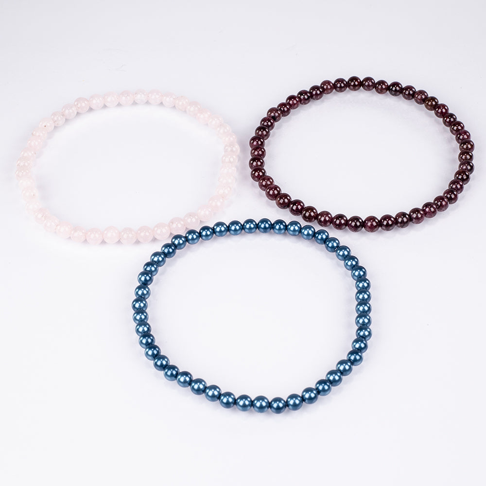 Nugetová Sada s Růženínem a Červeným Granátem - Karátové číslo: 96.25. přibližná hmotnost: 19.25 gramů ( Náramek )