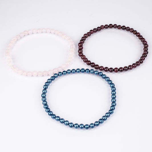 Nugetová Sada s Růženínem a Červeným Granátem - Karátové číslo: 96.25. přibližná hmotnost: 19.25 gramů ( Náramek )