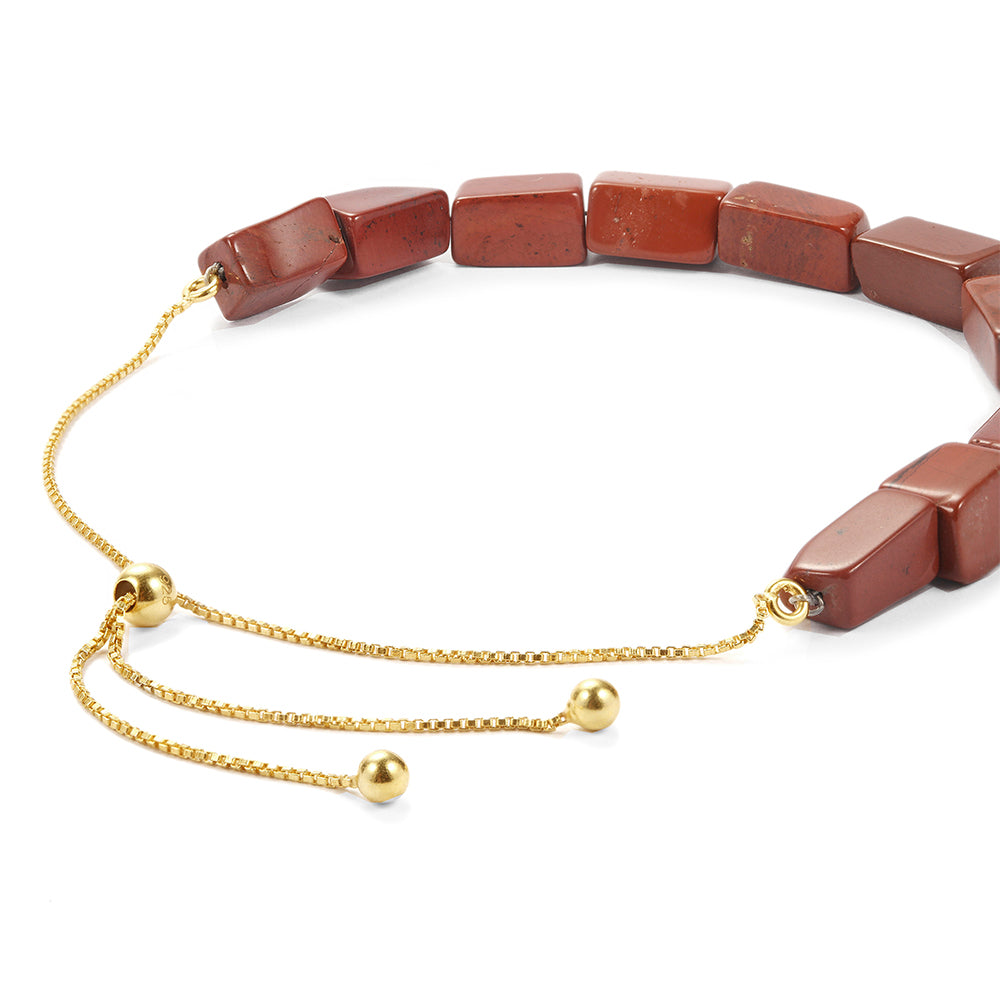 Pozlacené Stříbro 925/1000 - Náramek s Červeným Jaspisem - Karátové číslo: 33.24. přibližná hmotnost: 7.4 gramů 3 