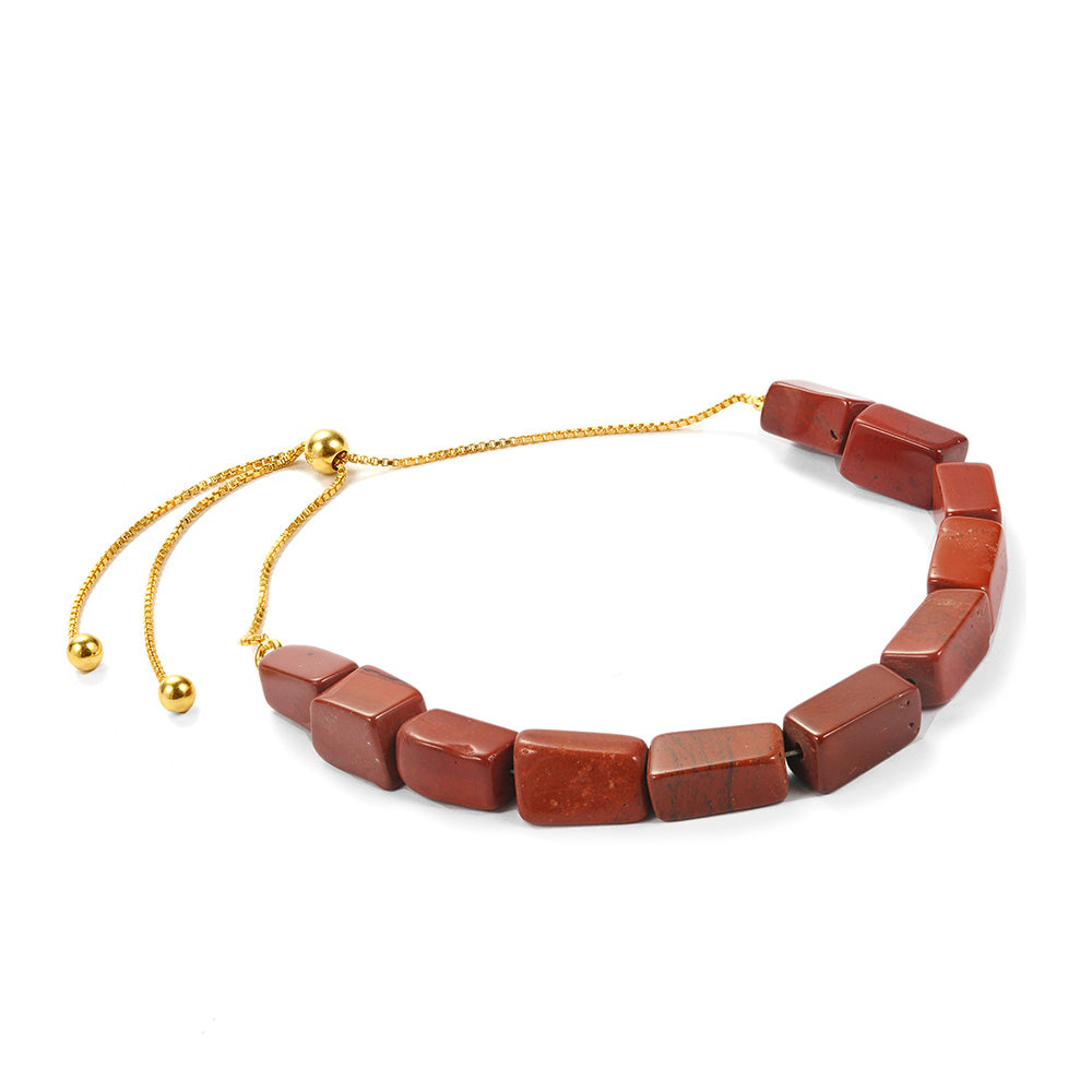 Pozlacené Stříbro 925/1000 - Náramek s Červeným Jaspisem - Karátové číslo: 33.24. přibližná hmotnost: 7.4 gramů 1 