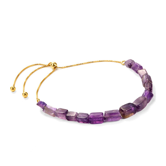 Pozlacený Stříbrný Náramek s Brazilským Ametystem