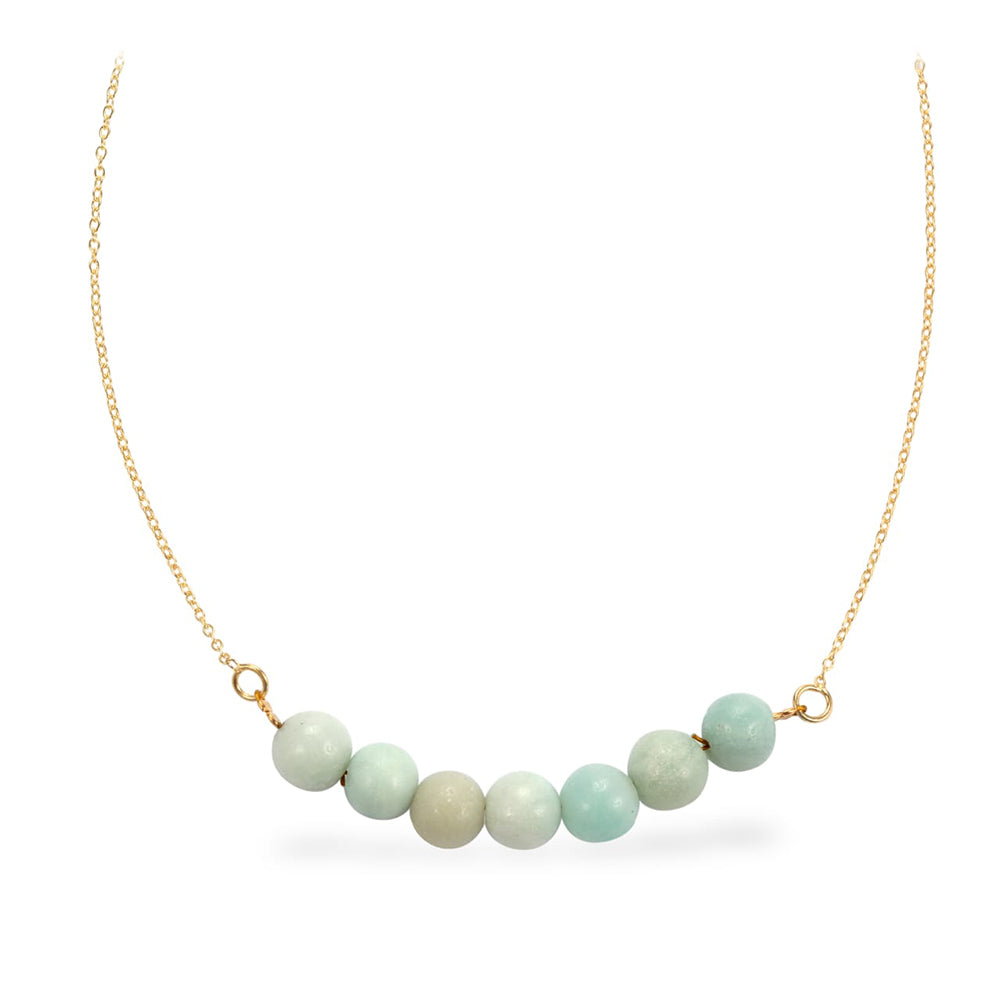 Pozlacené Stříbro 925/1000 - Náhrdelník s Amazonitem - Karátové číslo: 29.7. přibližná hmotnost: 7.78 gramů