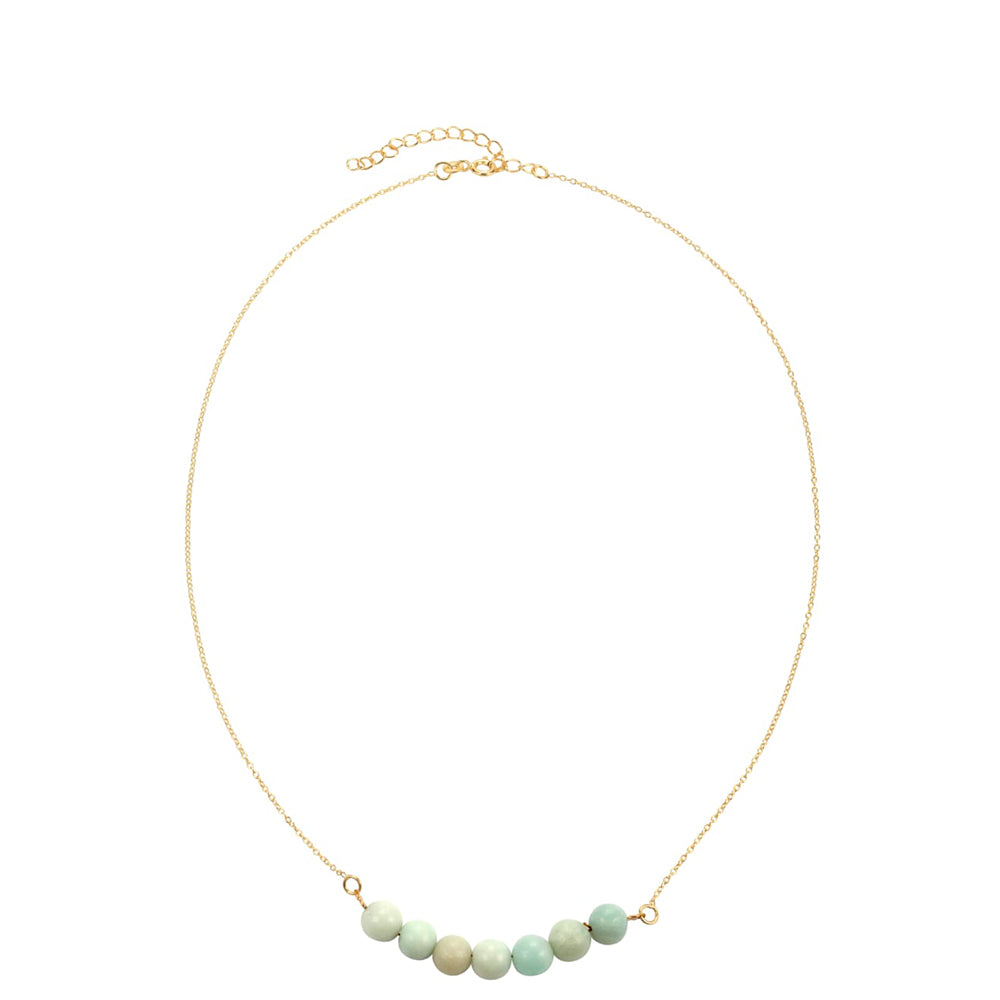 Pozlacené Stříbro 925/1000 - Náhrdelník s Amazonitem - Karátové číslo: 29.7. přibližná hmotnost: 7.78 gramů
