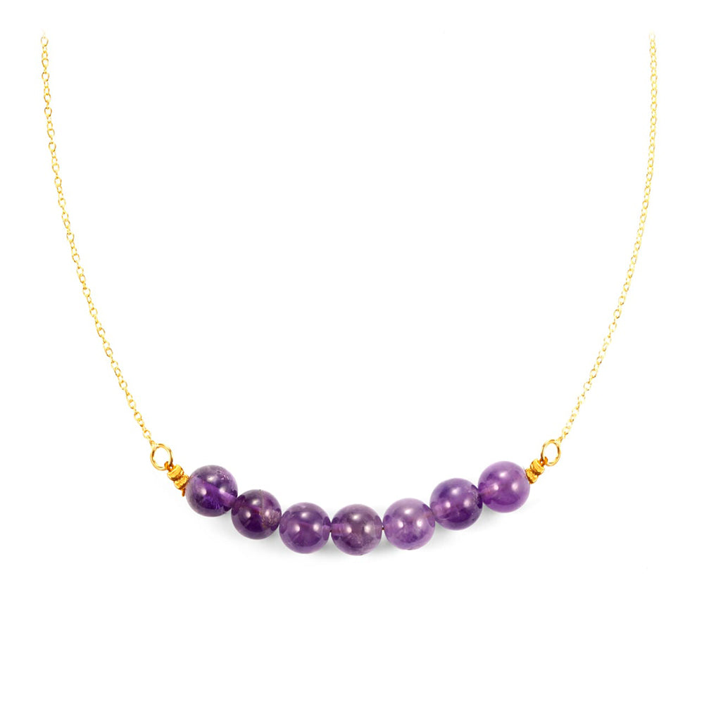 Pozlacené Stříbro 925/1000 - Náhrdelník s Brazilským Ametystem - Karátové číslo: 24.35. přibližná hmotnost: 6.71 gramů