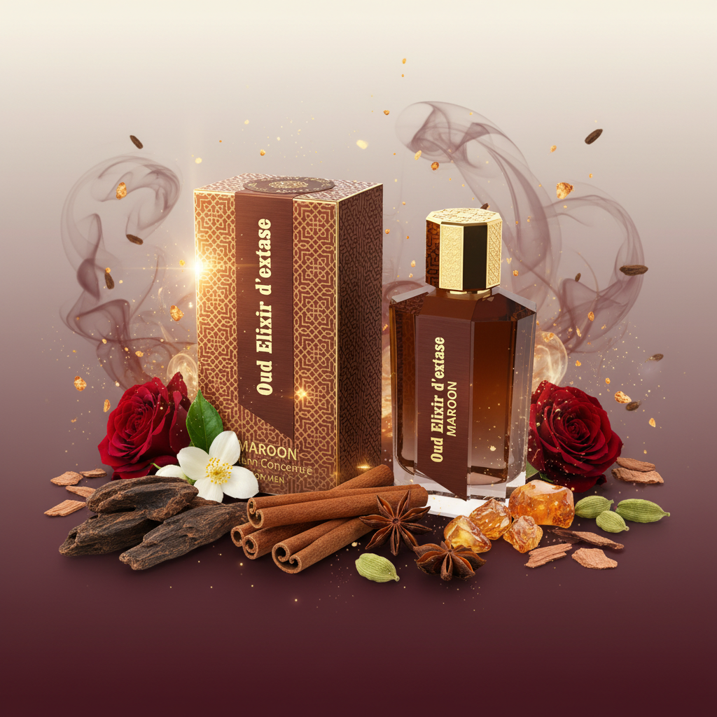 EDP 100ml "Oud Elixir D’extase Maroon" - orientálně-dřevitá vůně 6 