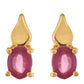 Pozlacené Stříbro 925/1000 - Náušnice s Thajským Rubínem - Karátové číslo: 0.51. přibližná hmotnost: 1.15 gramů