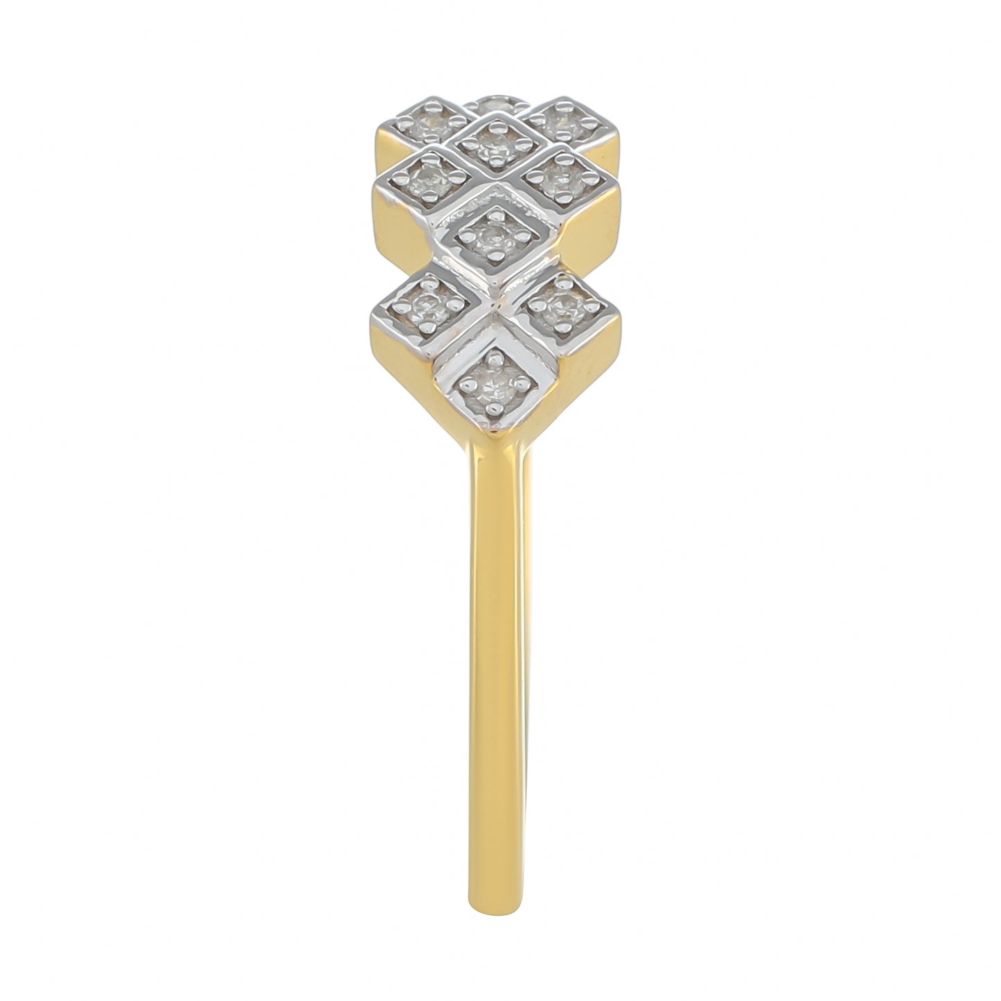 Pozlacený Stříbrný Prsten s Bílým Diamantem