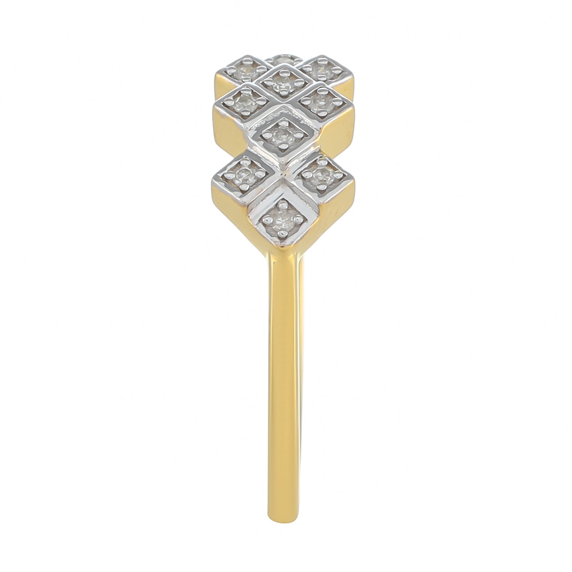 Pozlacený Stříbrný Prsten s Bílým Diamantem 3 
