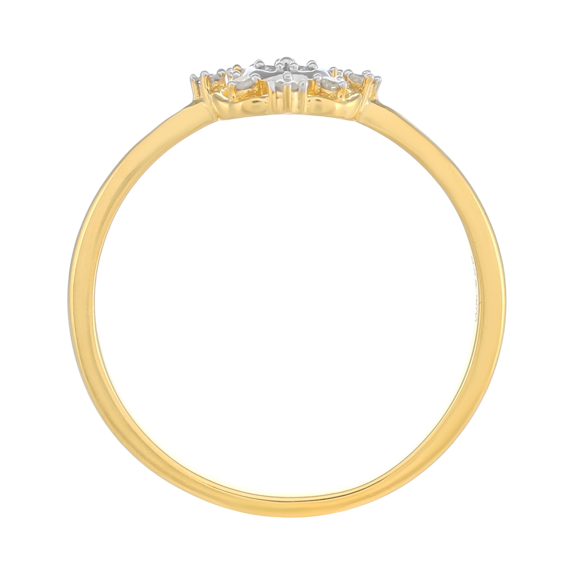 Pozlacené Stříbro 925/1000 - Prsten s Bílým Diamantem - Karátové číslo: 0.06. přibližná hmotnost: 1.31 gramů 4 