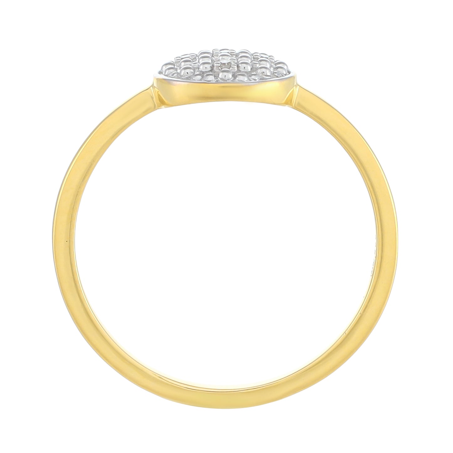 Pozlacené Stříbro 925/1000 - Prsten s Bílým Diamantem - Karátové číslo: 0.02. přibližná hmotnost: 1.57 gramů