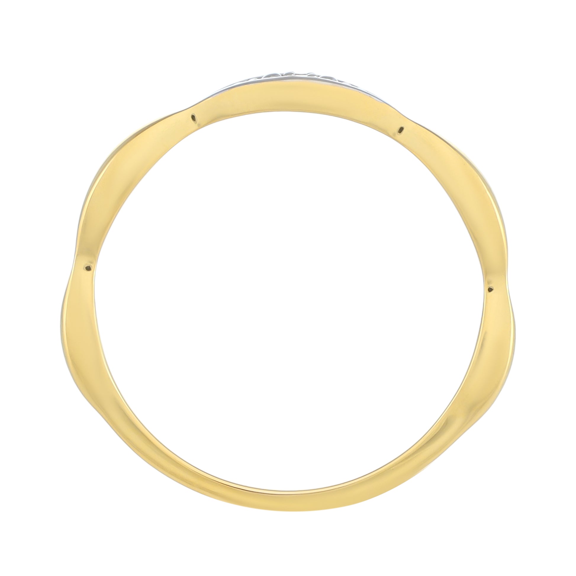 Pozlacené Stříbro 925/1000 - Prsten s Bílým Diamantem - Karátové číslo: 0.01. přibližná hmotnost: 1.68 gramů 4 