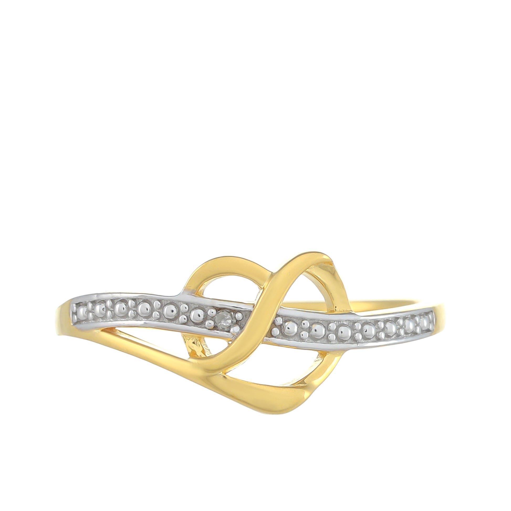 Pozlacené Stříbro 925/1000 - Prsten s Bílým Diamantem - Karátové číslo: 0.01. přibližná hmotnost: 2.05 gramů 1 