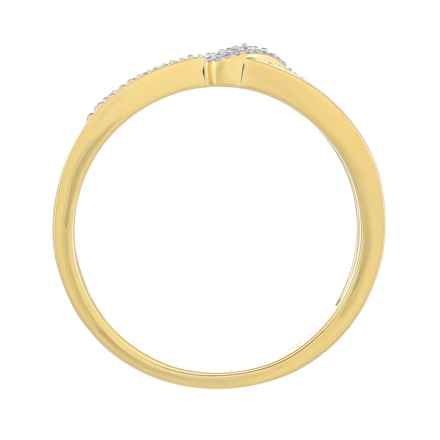 Pozlacené Stříbro 925/1000 - Prsten s Bílým Diamantem - Karátové číslo: 0.02. přibližná hmotnost: 2.34 gramů