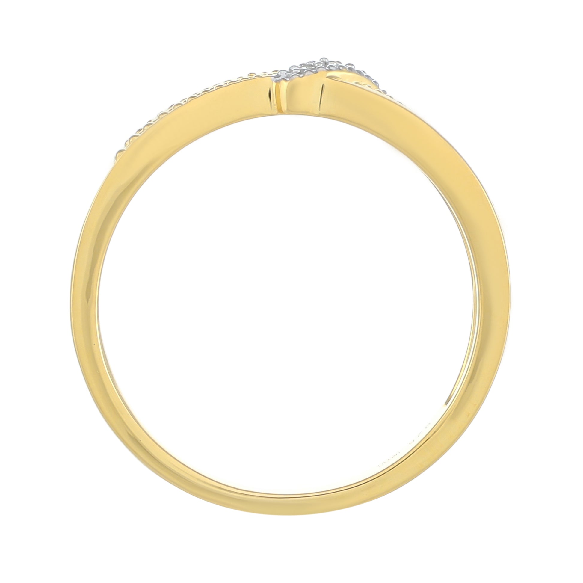 Pozlacené Stříbro 925/1000 - Prsten s Bílým Diamantem - Karátové číslo: 0.02. přibližná hmotnost: 2.34 gramů 4 