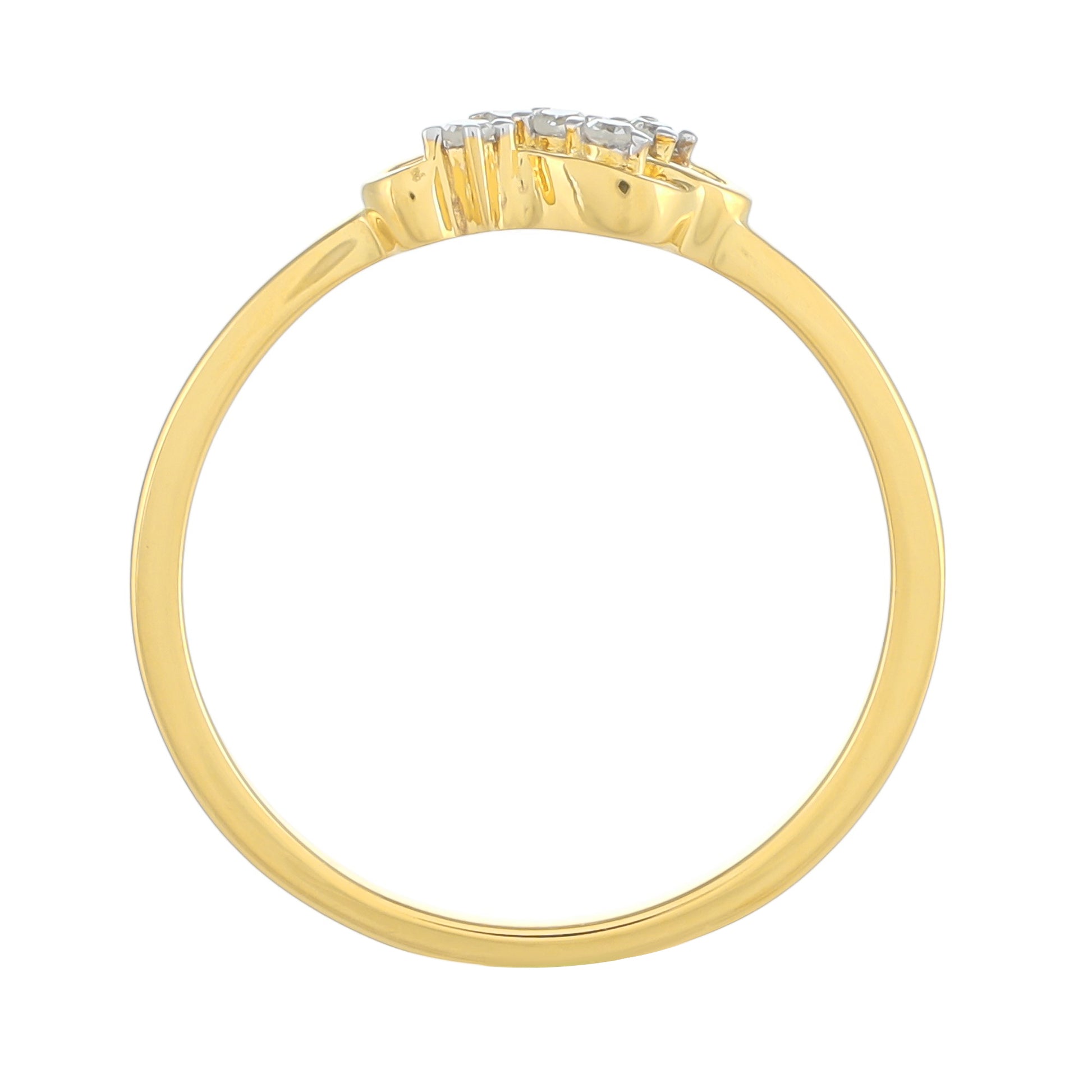 Pozlacené Stříbro 925/1000 - Prsten s Bílým Diamantem - Karátové číslo: 0.05. přibližná hmotnost: 1.32 gramů 4 