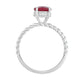 Stříbro 925/1000 - Prsten s Thajským Rubínem a Bílým Topazem - Karátové číslo: 2.09. přibližná hmotnost: 2.46 gramů
