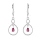 Stříbro 925/1000 - Náušnice s Thajským Rubínem a Bílým Topazem - Karátové číslo: 0.79. přibližná hmotnost: 3.3 gramů