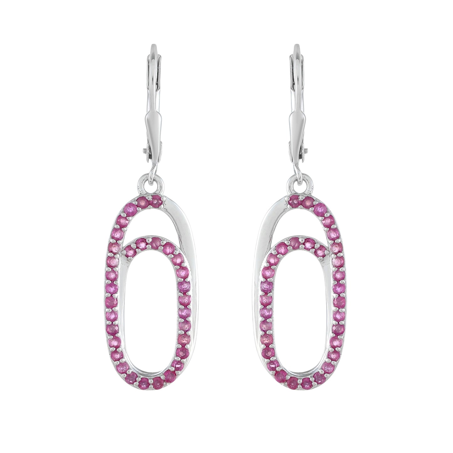 Stříbro 925/1000 - Náušnice s Thajským Rubínem - Karátové číslo: 1.44. přibližná hmotnost: 3.39 gramů