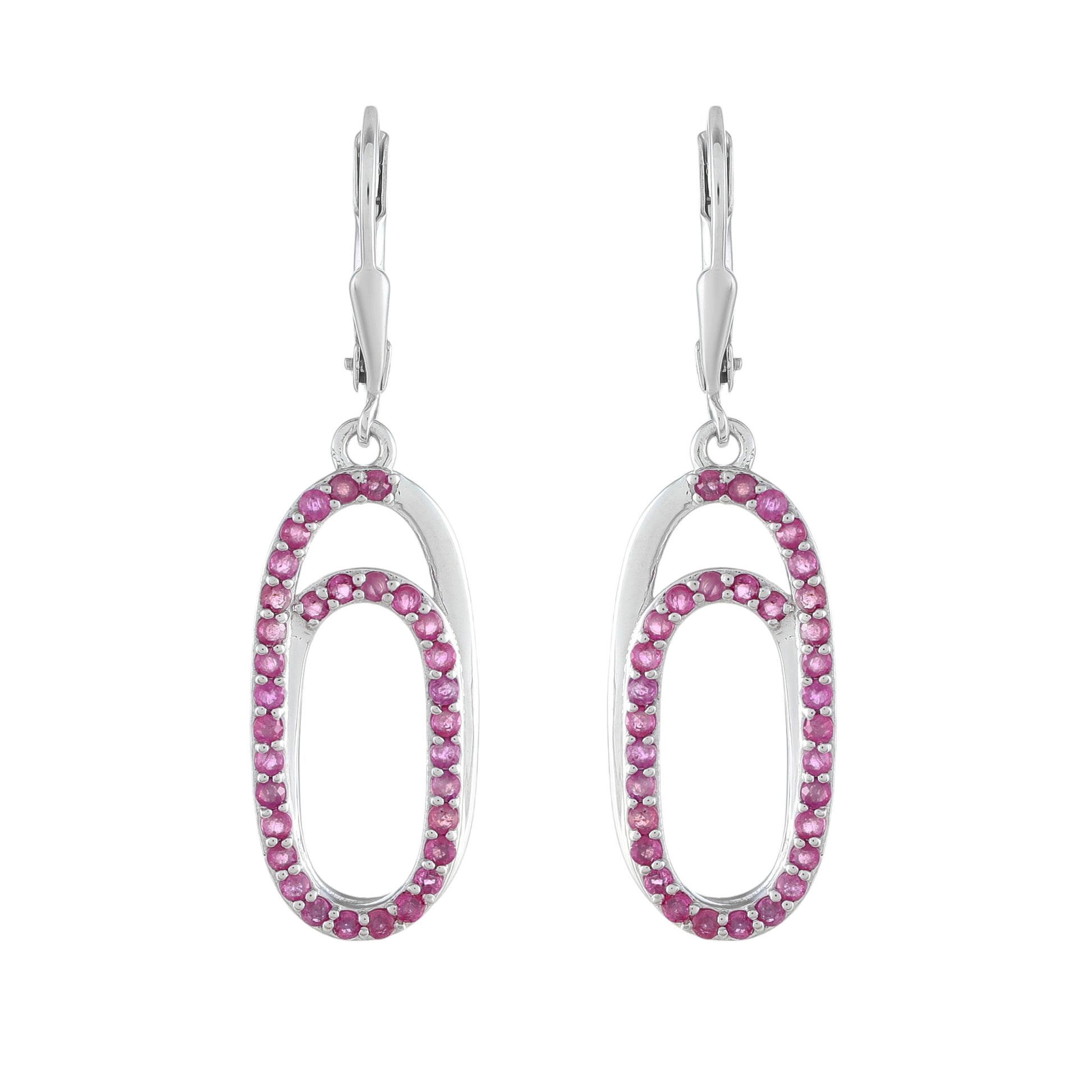 Stříbro 925/1000 - Náušnice s Thajským Rubínem - Karátové číslo: 1.44. přibližná hmotnost: 3.39 gramů 1 