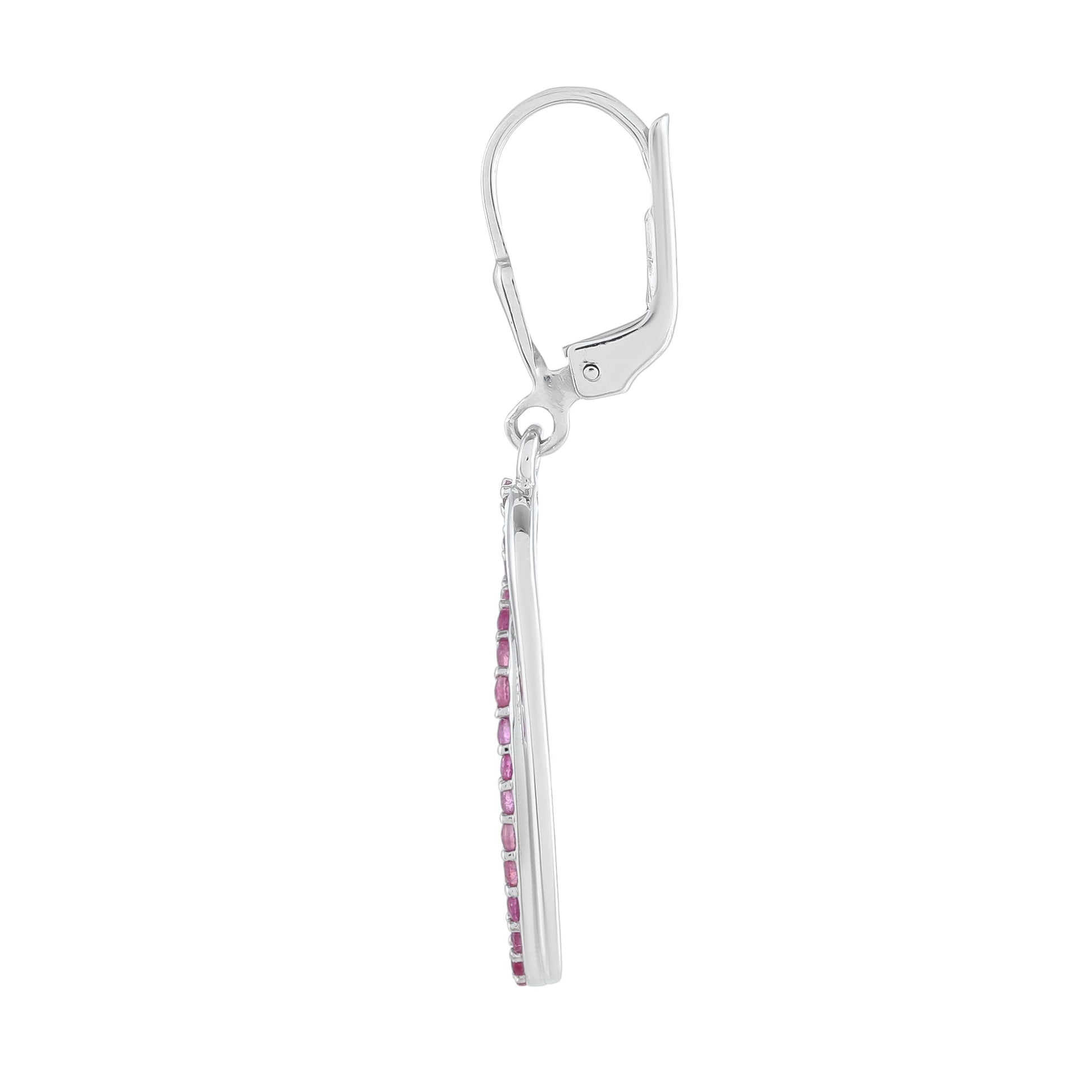 Stříbro 925/1000 - Náušnice s Thajským Rubínem - Karátové číslo: 1.44. přibližná hmotnost: 3.39 gramů 2 